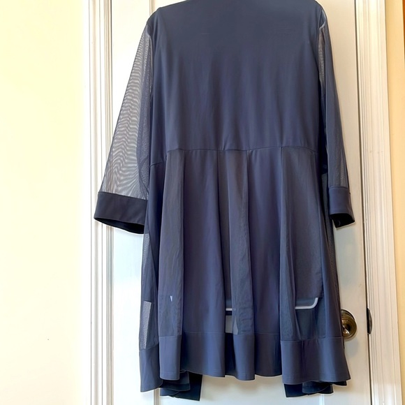 NWT Mesh Jacket Tank Top Women’s 14 W Grey Mocked Beaded Jeweled Sheer Formal - Picture 7 of 17